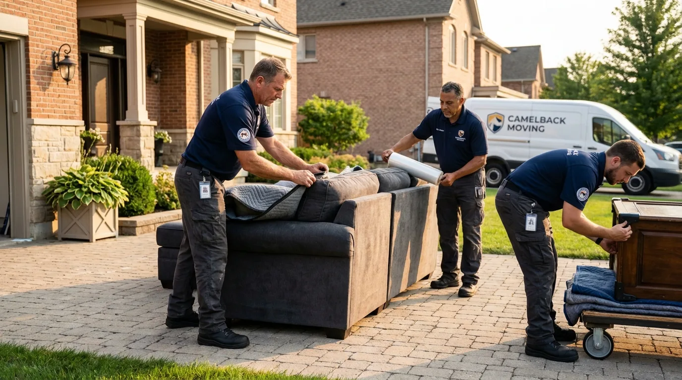 Large estate moving crew wrapping furniture in Homestead, PA