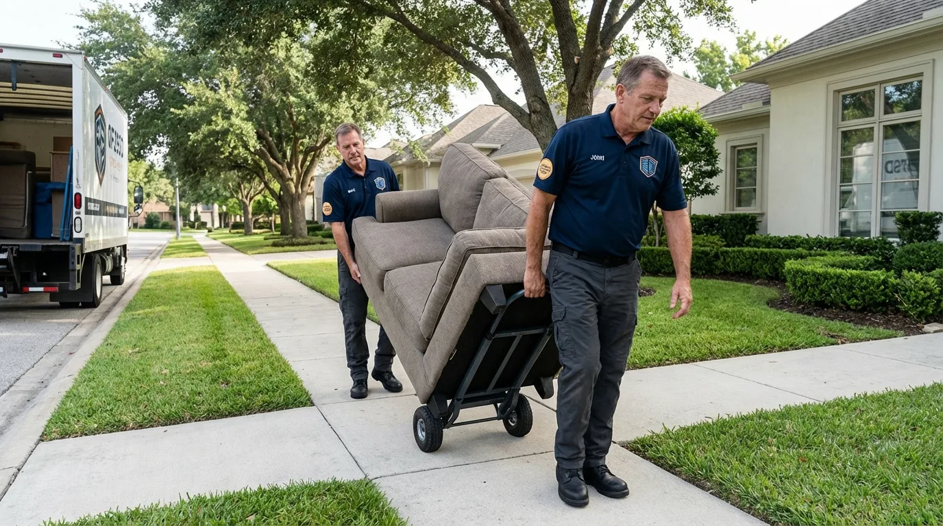 Local residential moving crew loading furniture in Homestead, PA